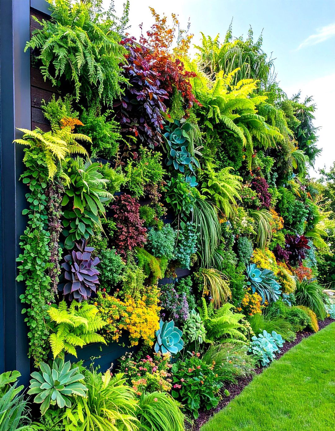 Vertical Garden Walls - 20 Sloped Garden Ideas