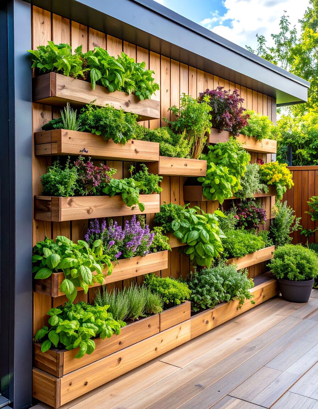 Vertical Herb Garden Patio Walls - 20 Patio Wall Ideas