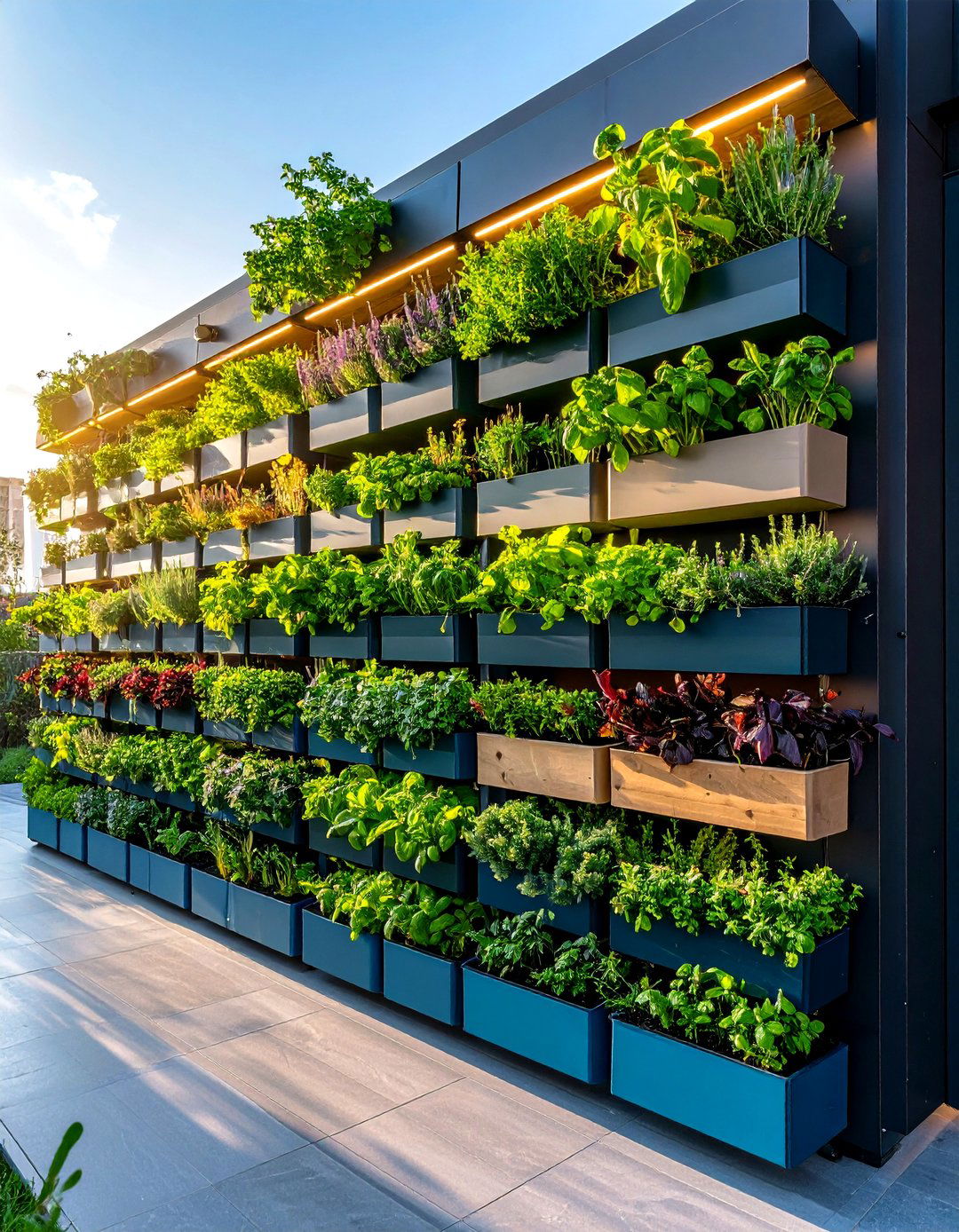 Vertical Herb Garden on a French Balcony - 20 French Balcony Ideas