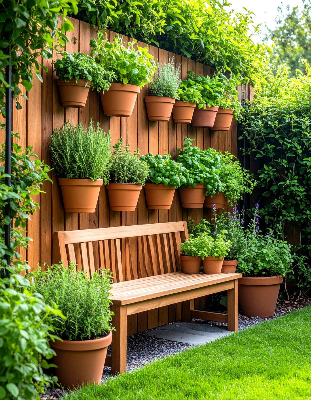 Vertical Herb Haven Garden Nook - 20 Garden Nook Ideas