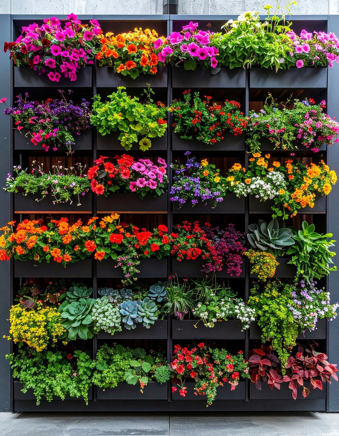 Vertical Living Wall Flower Bed - 20 Flower Bed Ideas