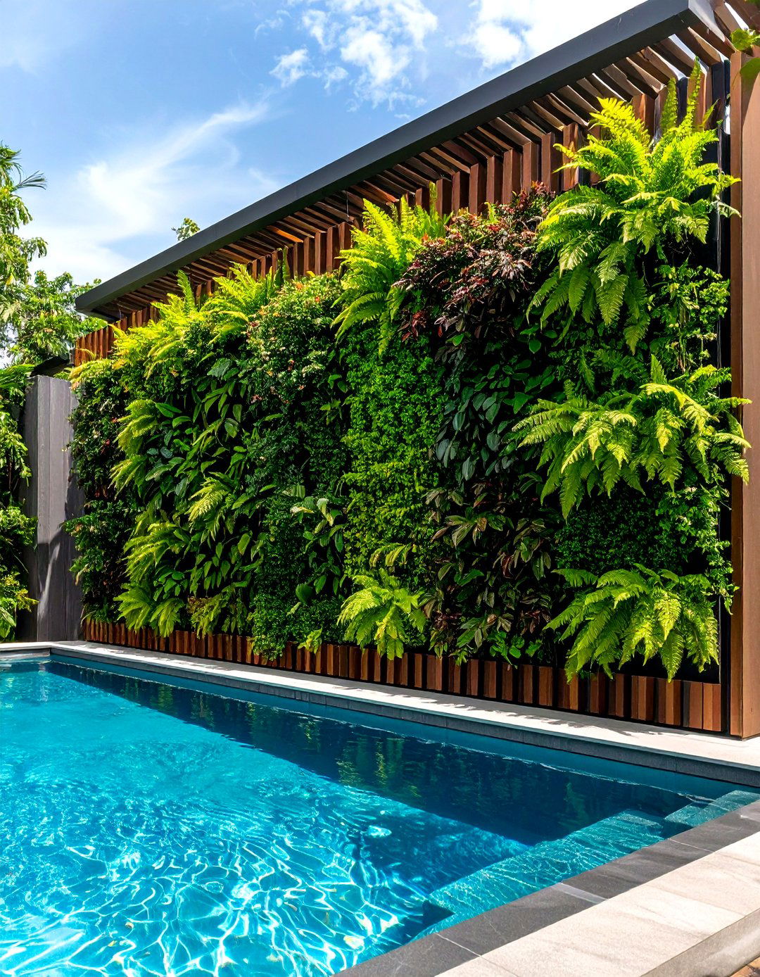 Vertical Living Walls - 20 Pool Privacy Ideas