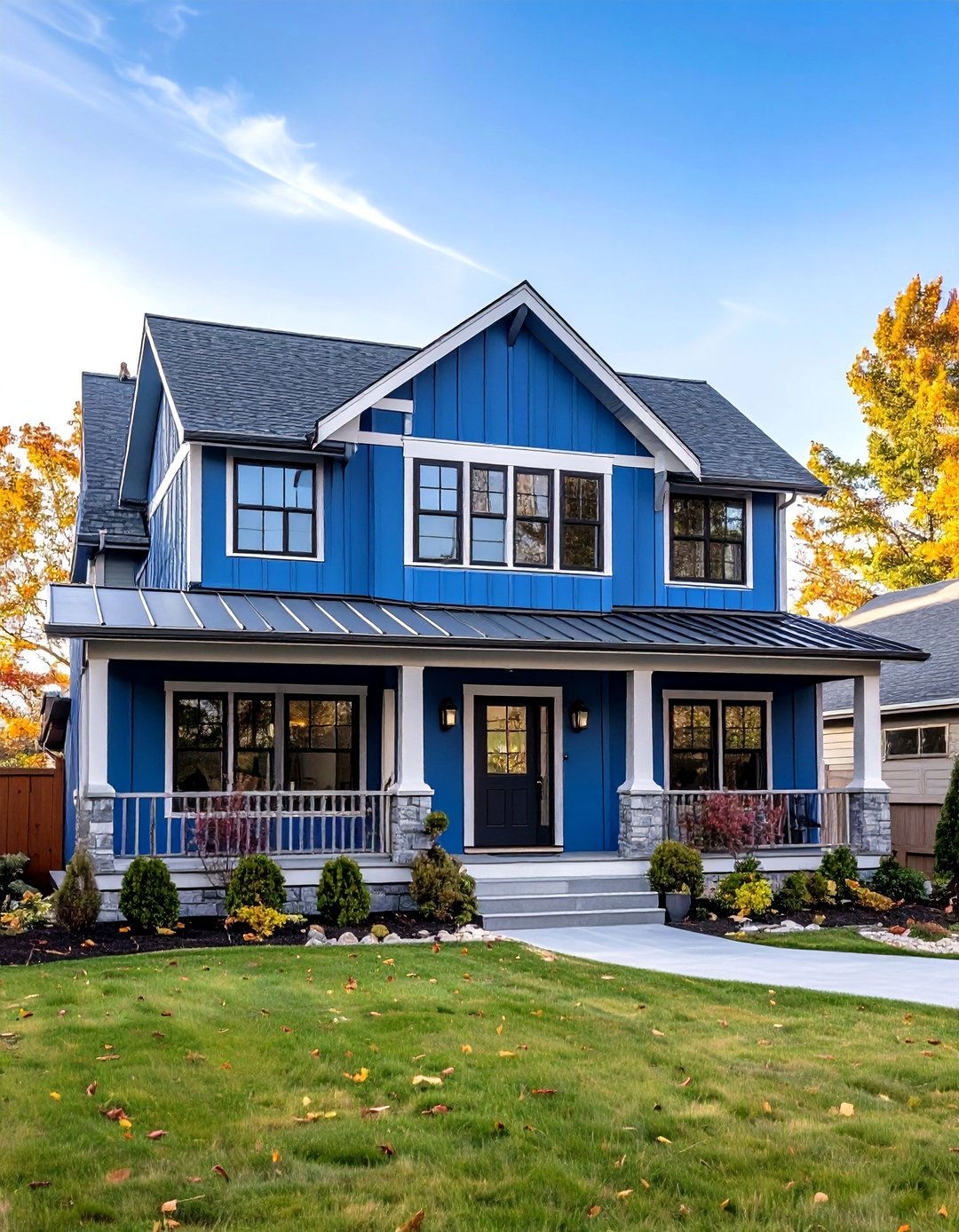 Vertical Midnight Blue Siding Modern Ranch Update - 20 Midnight Blue & Dark Blue House Siding Colors