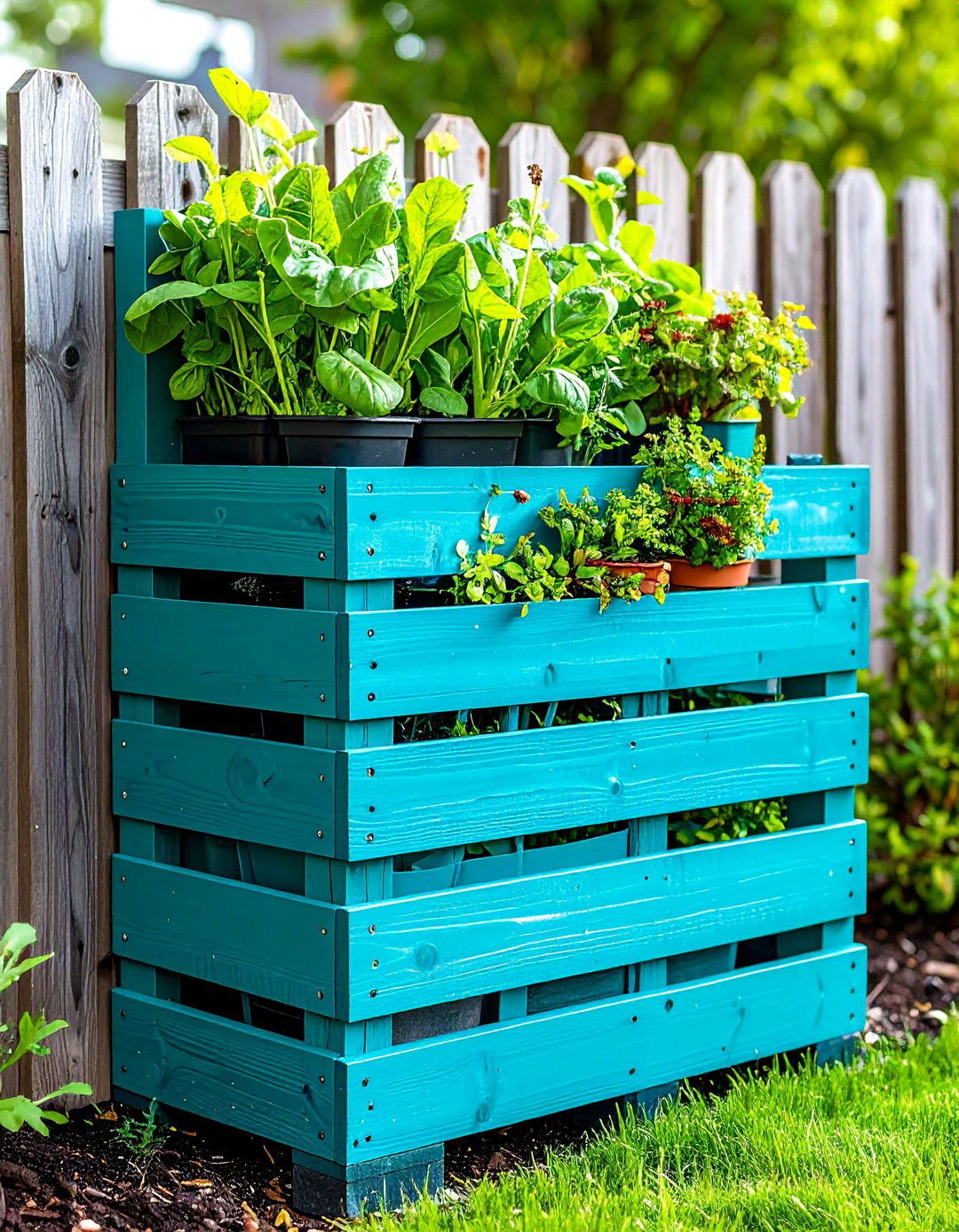 Vertical Pallet Planter Garden Art Wall - 20 Garden Art Ideas