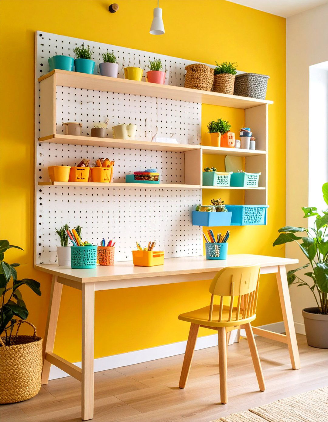 Vertical Pegboard Storage - 20 Small Craft Room Ideas