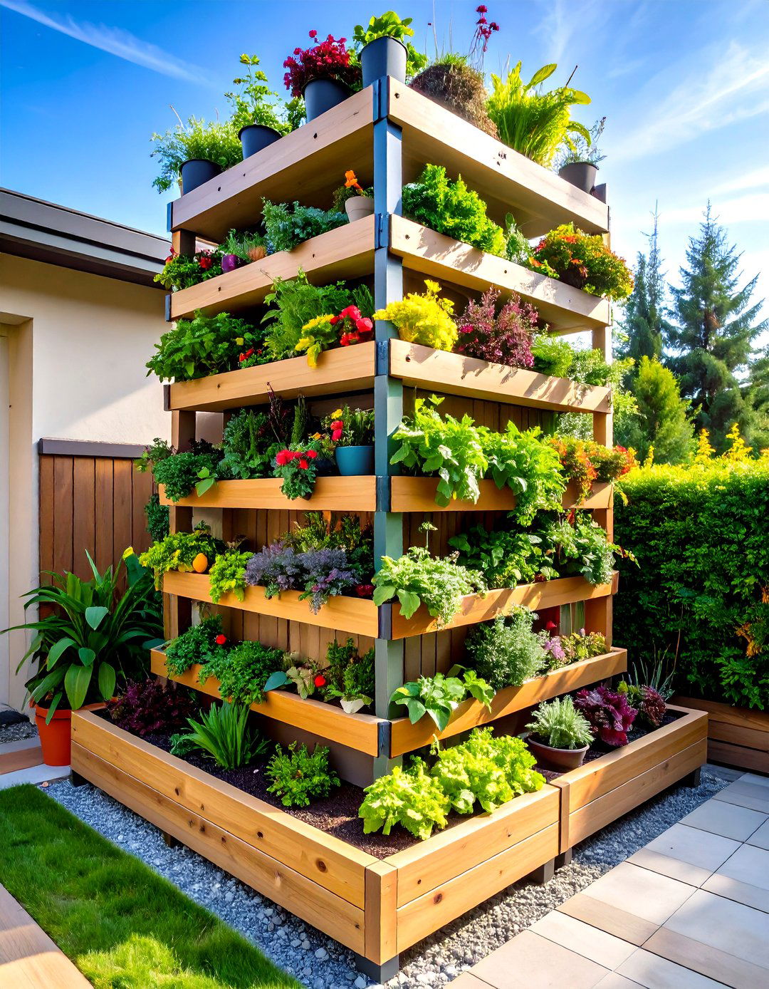 Vertical Raised Garden Bed with Space Saving Design - 20 Raised Garden Bed Ideas