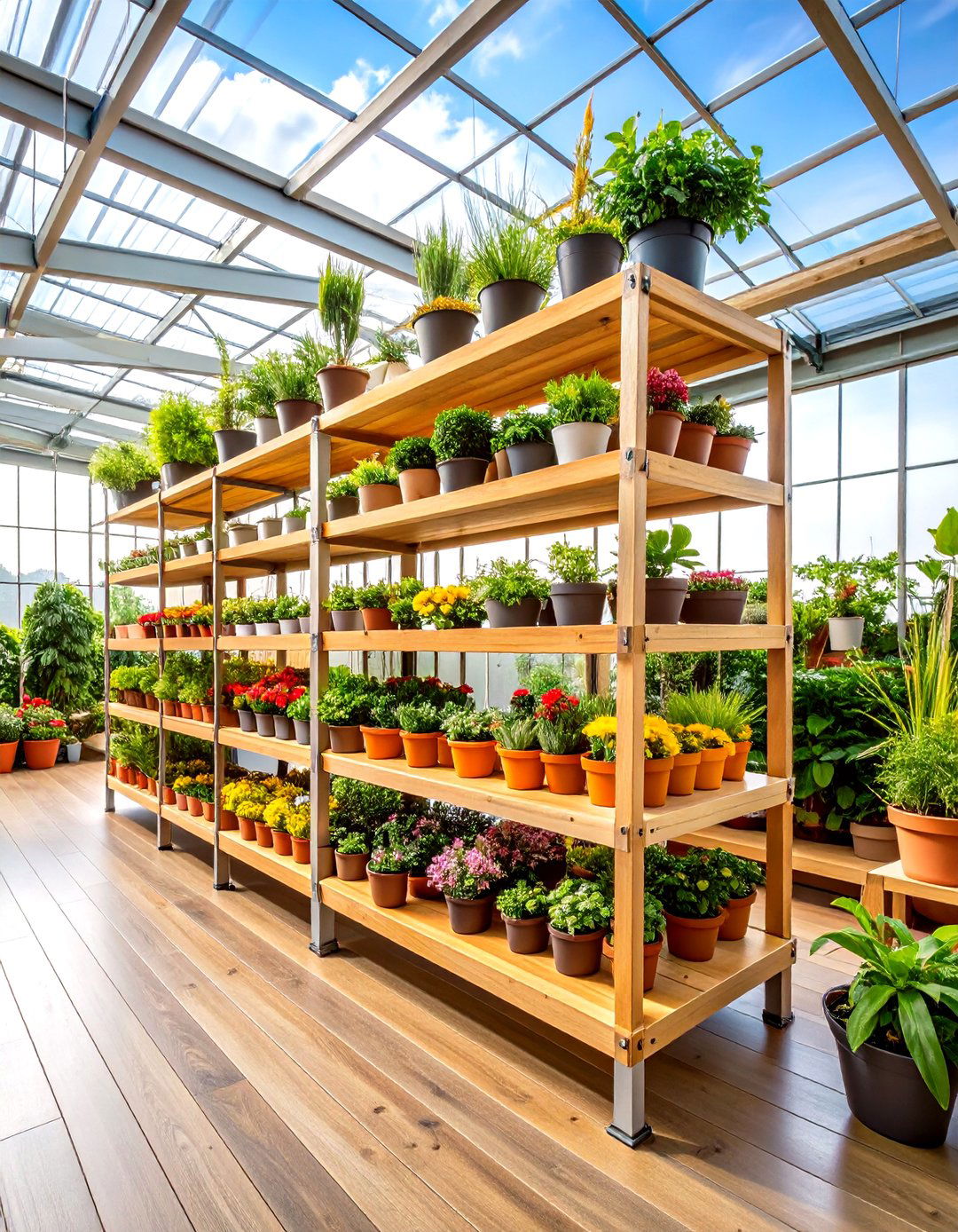 Vertical Shelving Maximizes Every Square Inch - 20 Greenhouse Decor Ideas