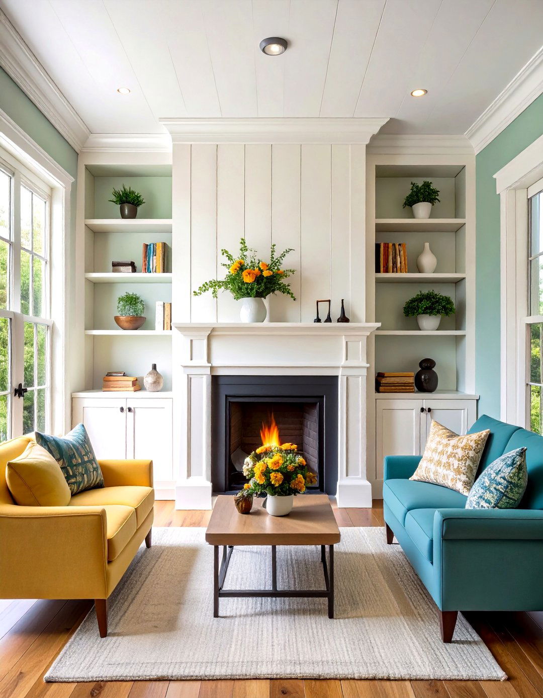 Vertical Shiplap Accent - 20 Shiplap Fireplace Ideas