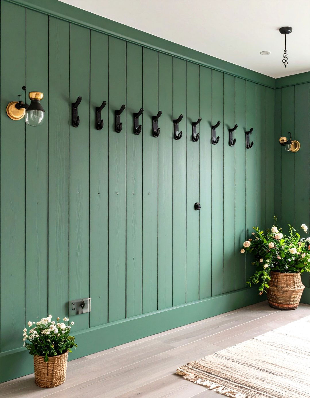 Vertical Shiplap Green Accent Wall for Cottage Charm - 20 Green Accent Wall Ideas