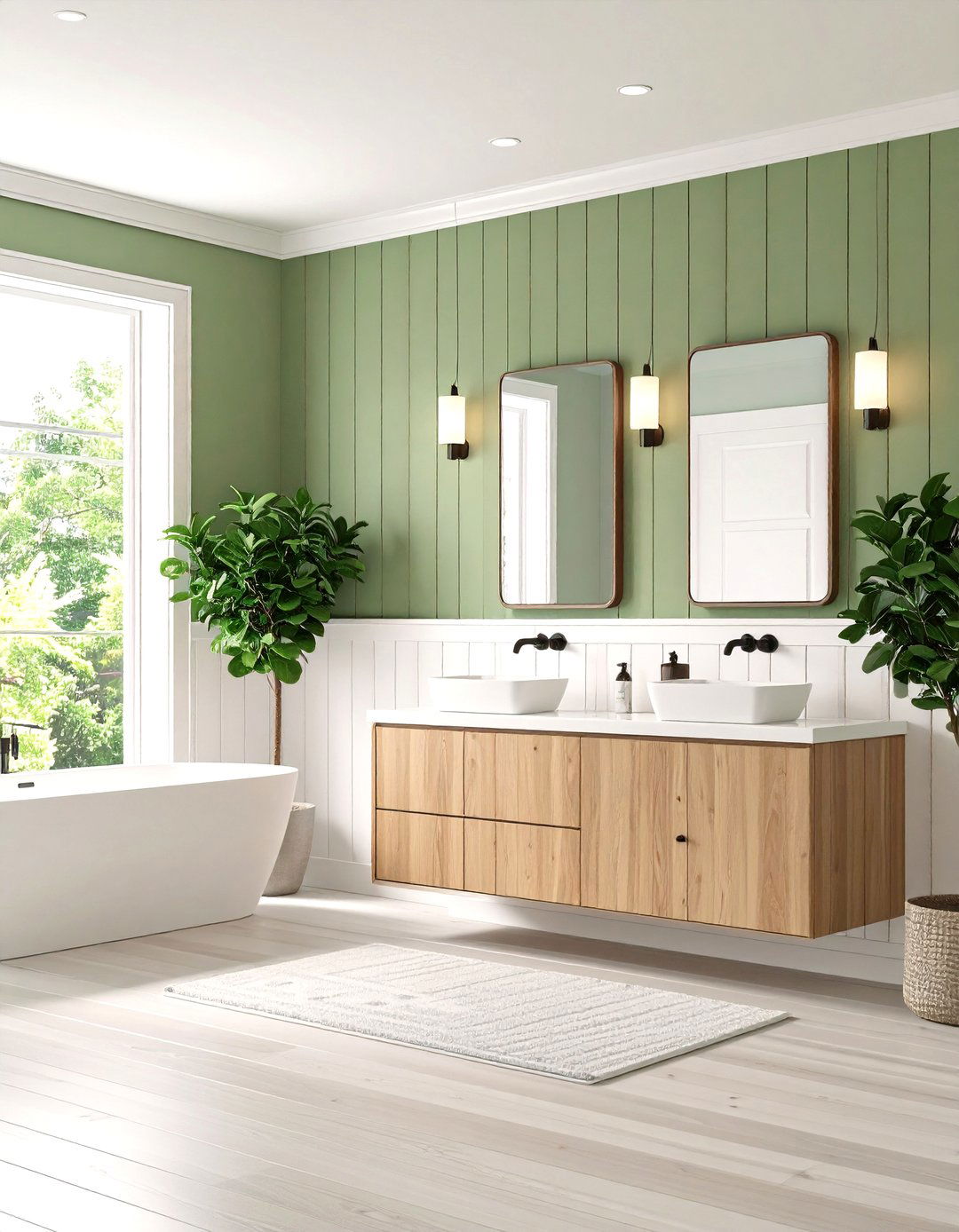 Vertical Shiplap Wainscoting for Modern Simplicity - 20 Powder Room Wainscoting Ideas