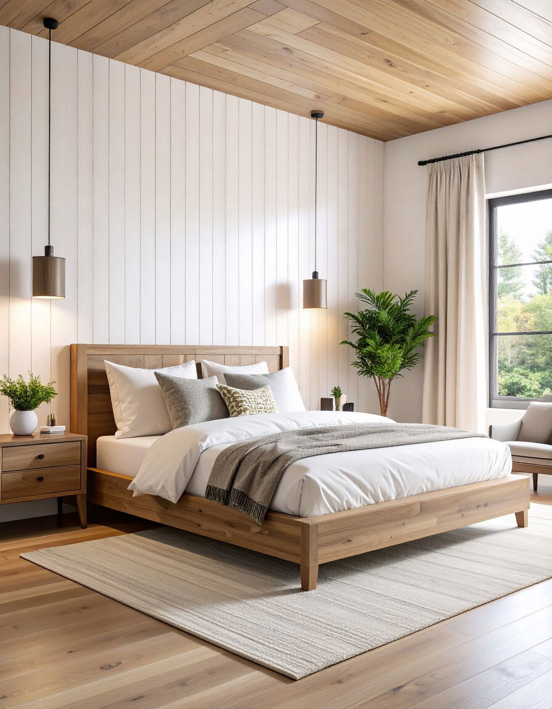 Vertical Shiplap to Enhance Height - 20 Shiplap Bedroom Ideas