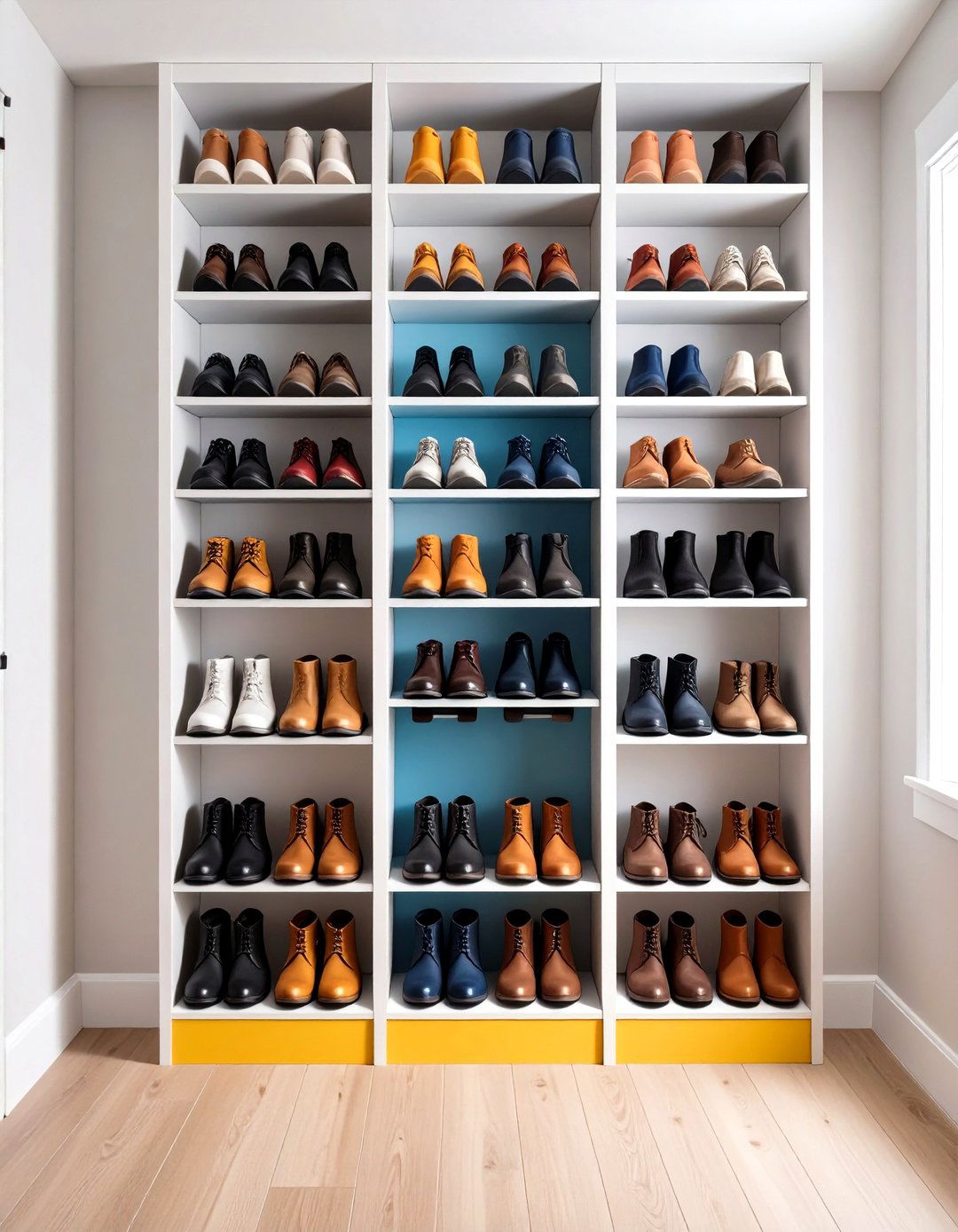 Vertical Shoe Cubbies - 20 Small Mudroom Ideas