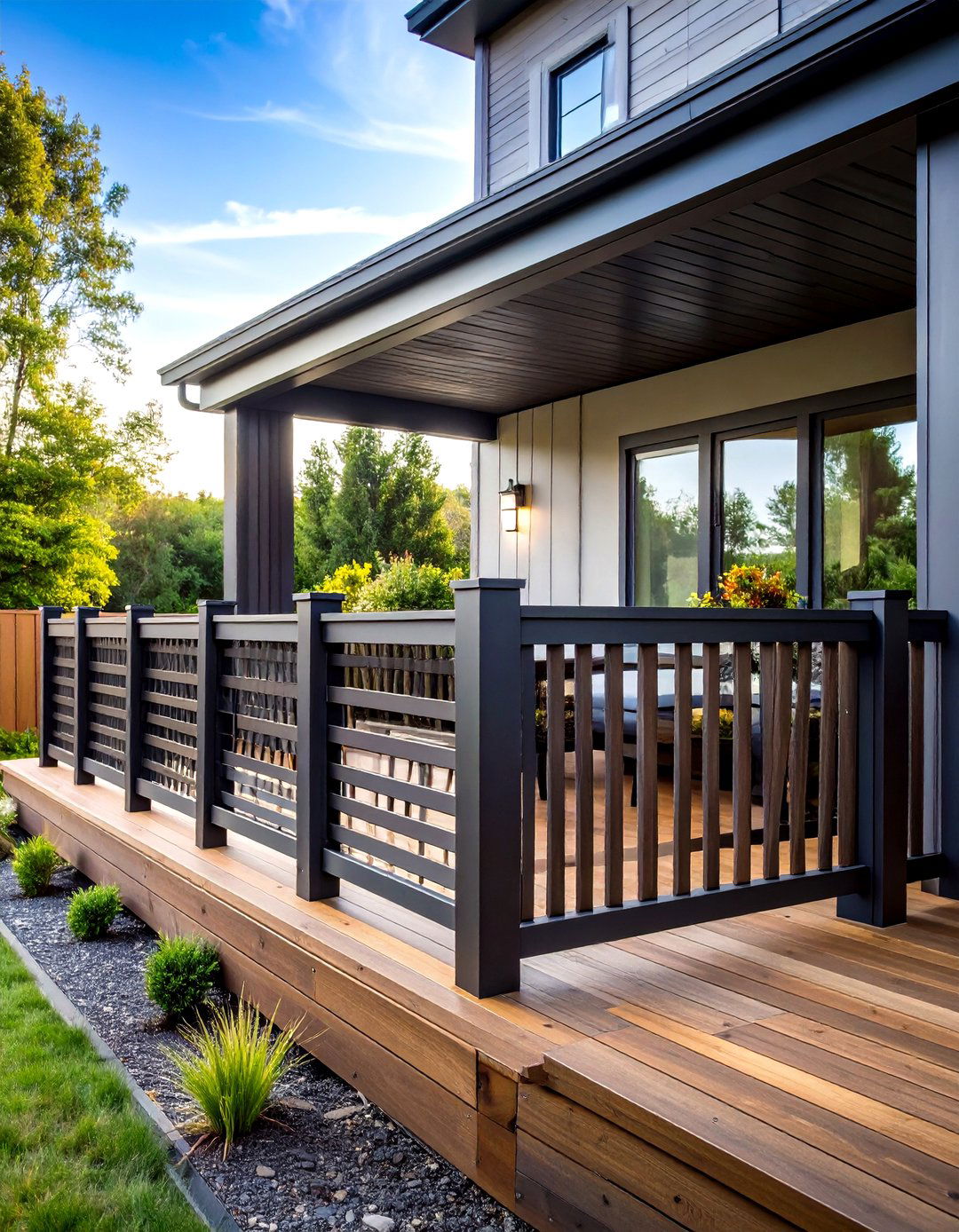 Vertical Slat Deck Lattice for a Contemporary Facade - 20 Deck Lattice Ideas