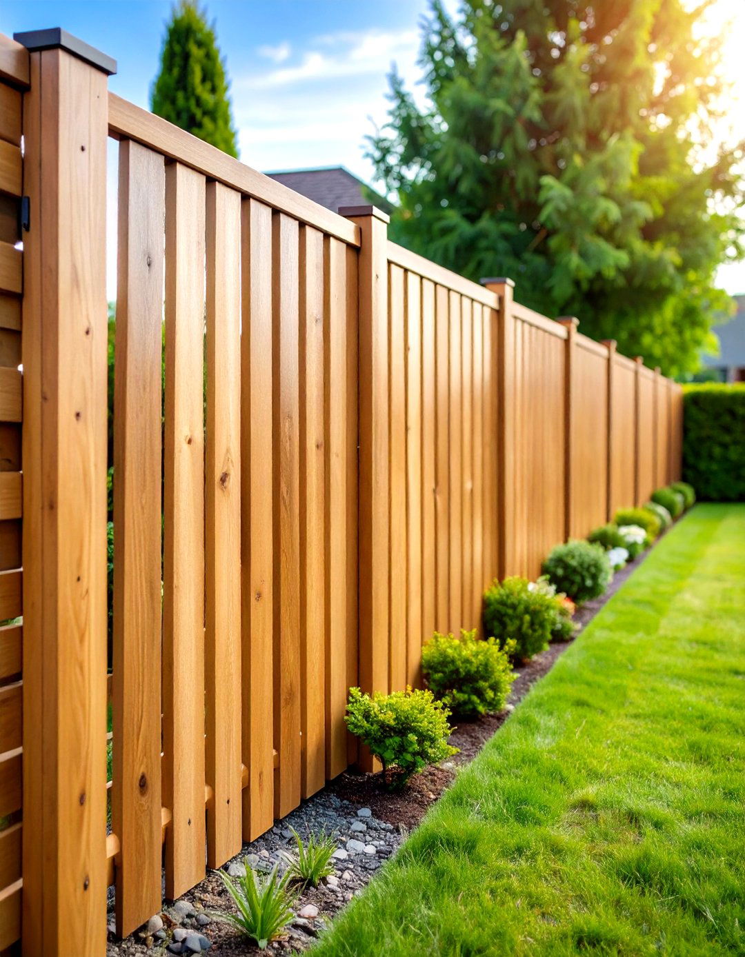 Vertical Slat Wood Fence Panel System - 20 Wood Fence Ideas