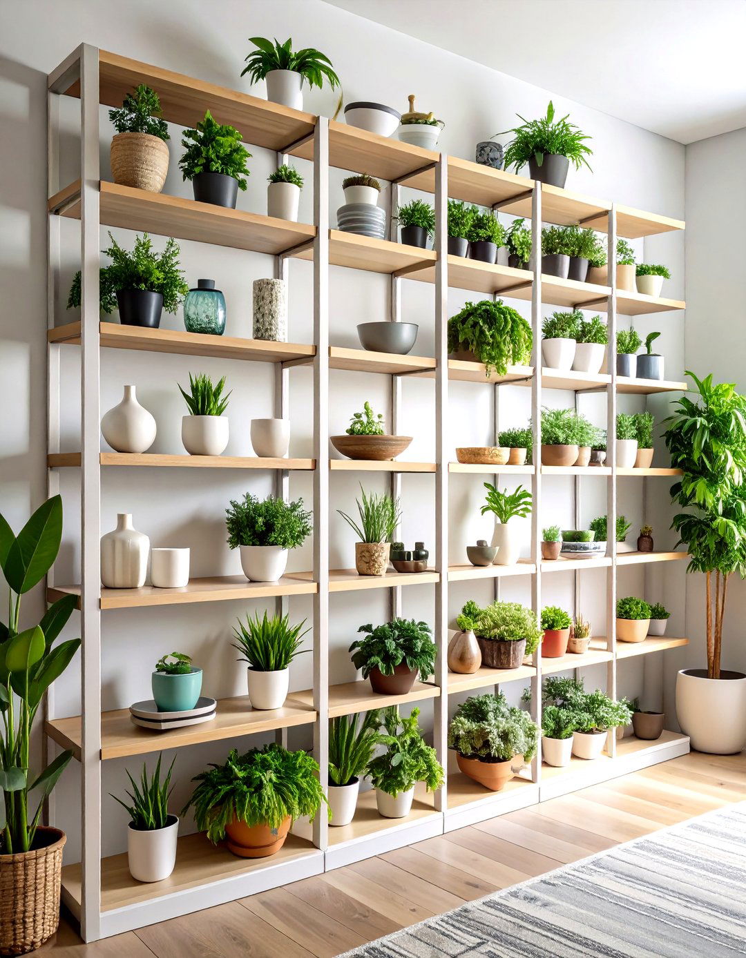 Vertical Stacked Shelves Wall Decor for Collections - 20 High Ceiling Tall Wall Decor Ideas