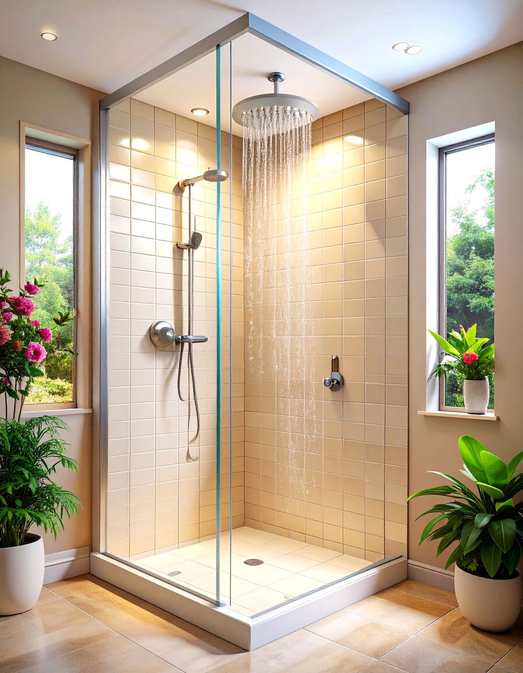 Vertical Subway Tile Layout - 20 Small Bathroom Walk in Shower Ideas