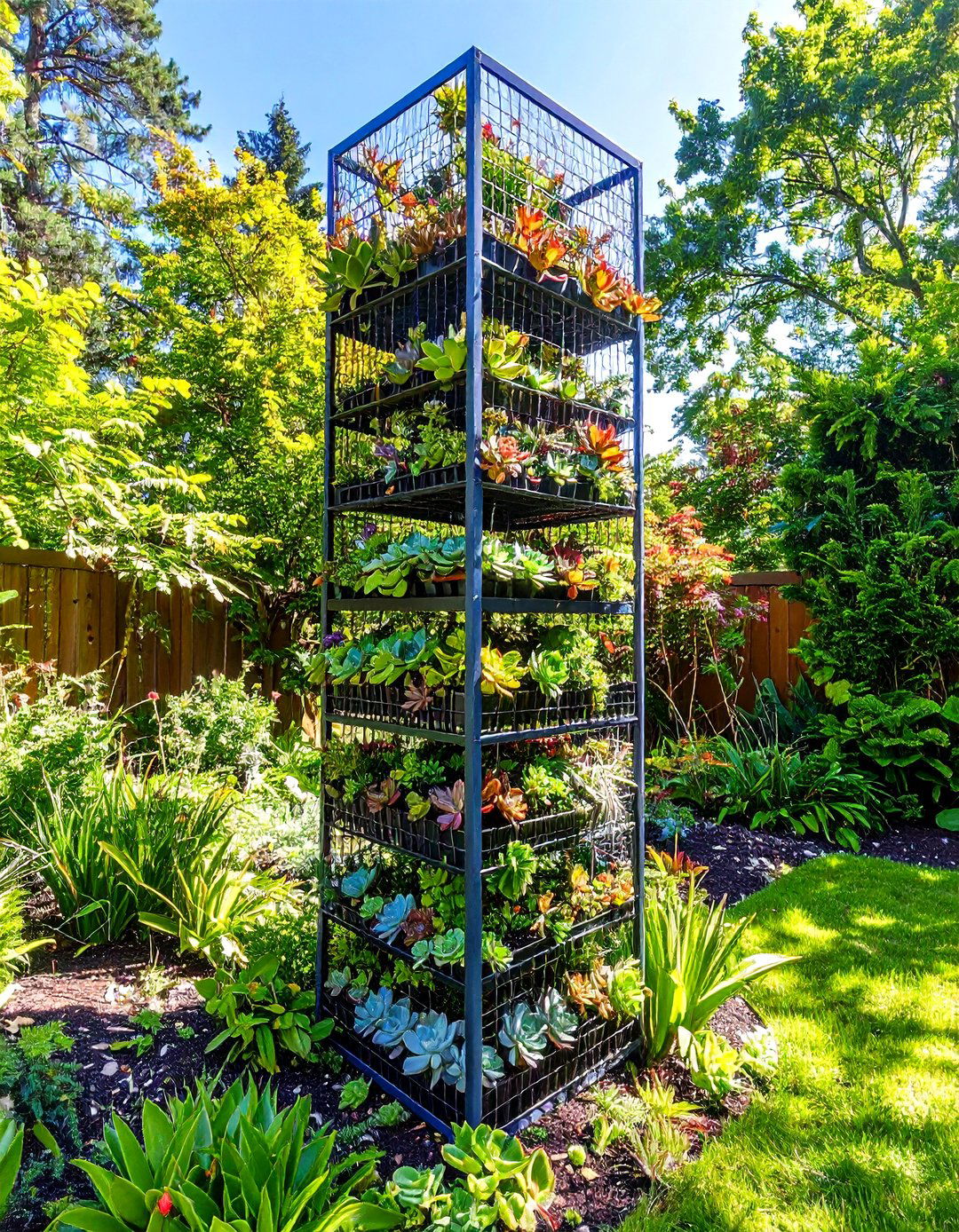 Vertical Succulent Tower - 20 Spiral Garden Design Ideas