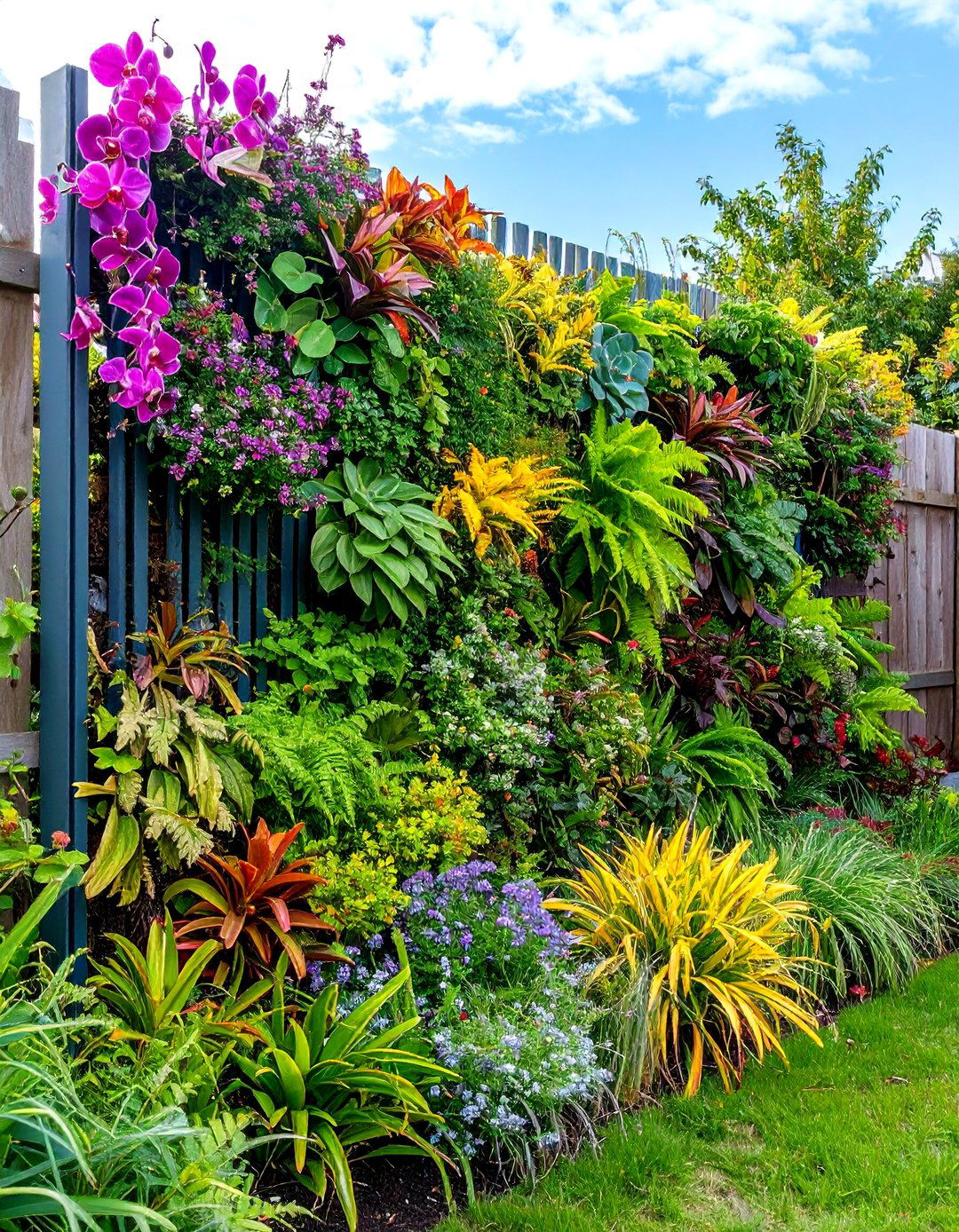 Vertical Tropical Green Wall - 20 Tropical Landscape Ideas