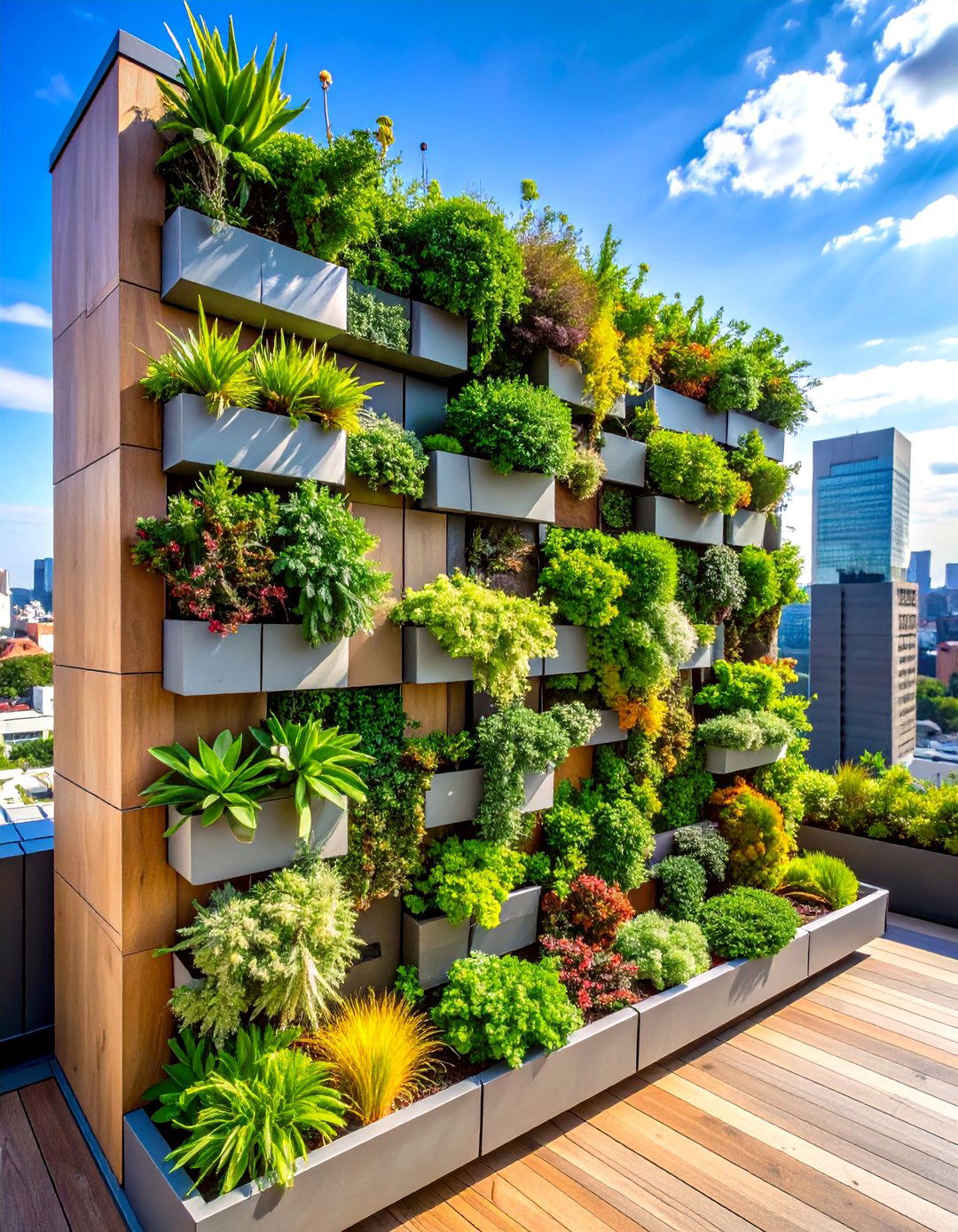 Vertical Wall Gardens to Maximize Rooftop Garden Space - 20 Rooftop Garden Ideas