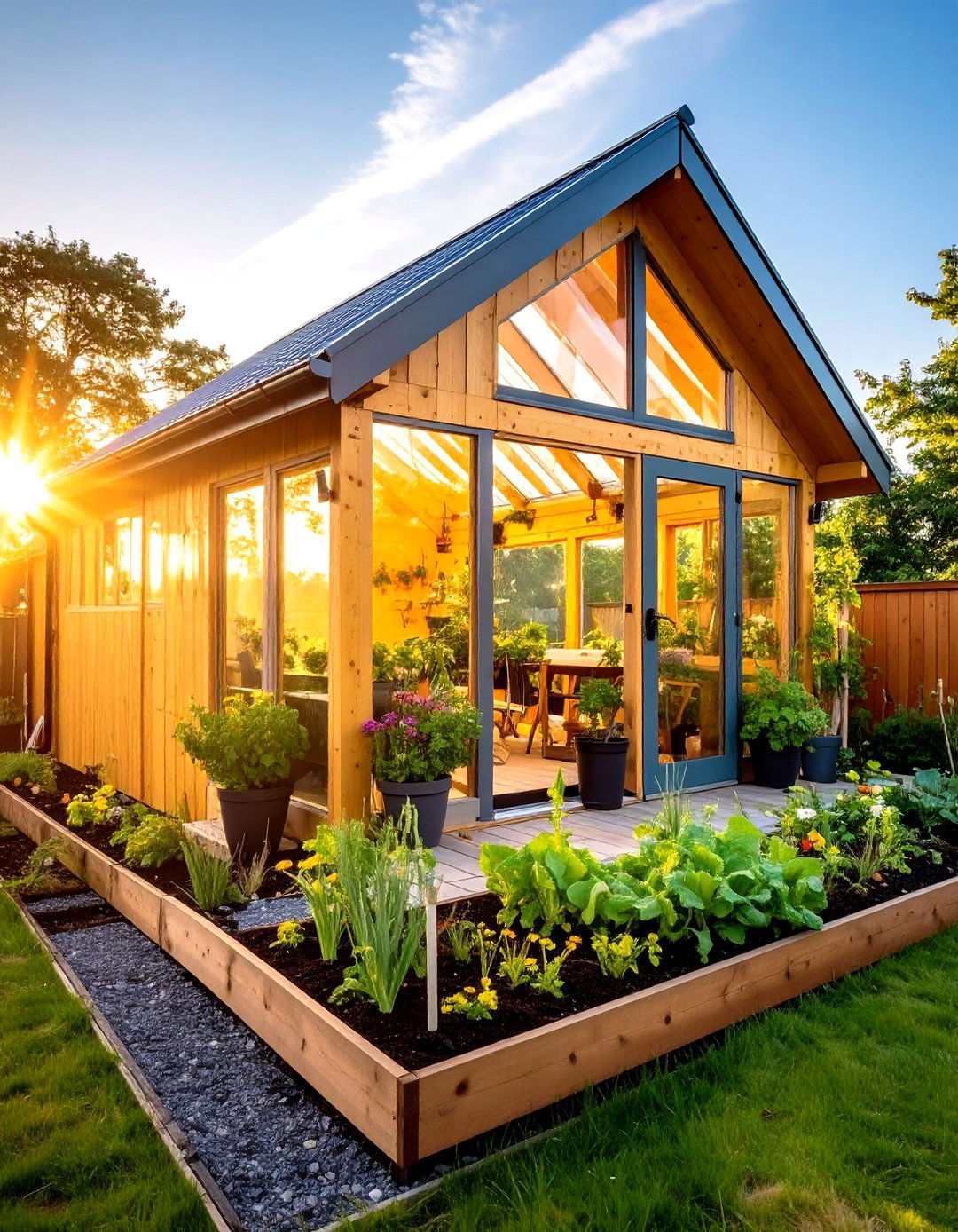 Vertical Wall Greenhouse Added To Shed - 20 Greenhouse and Shed Combo Ideas