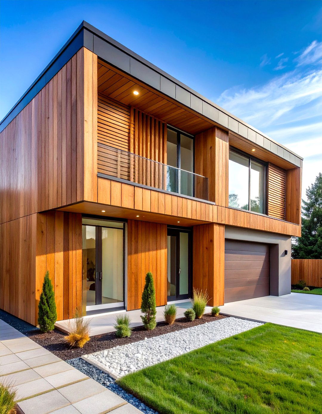 Vertical Wood Slat Minimalist House Exterior - 20 Minimalist House Exterior Ideas