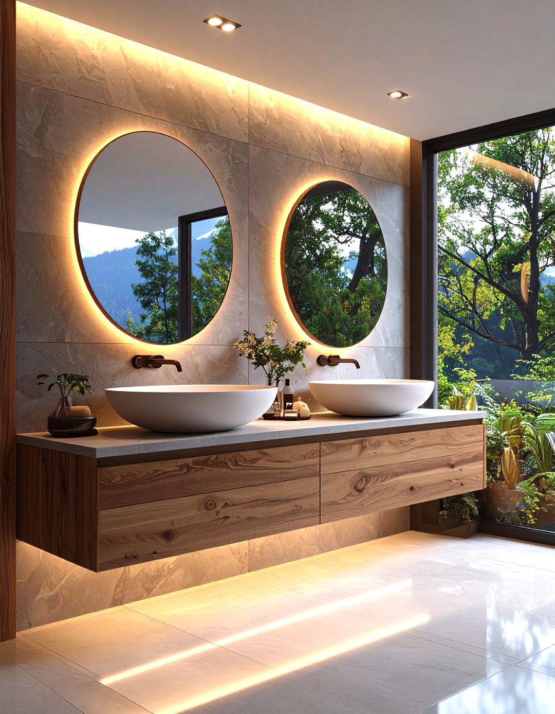 Vessel Sink Double Vanity for Sculptural Appeal - 20 Double Vanity Bathroom Ideas