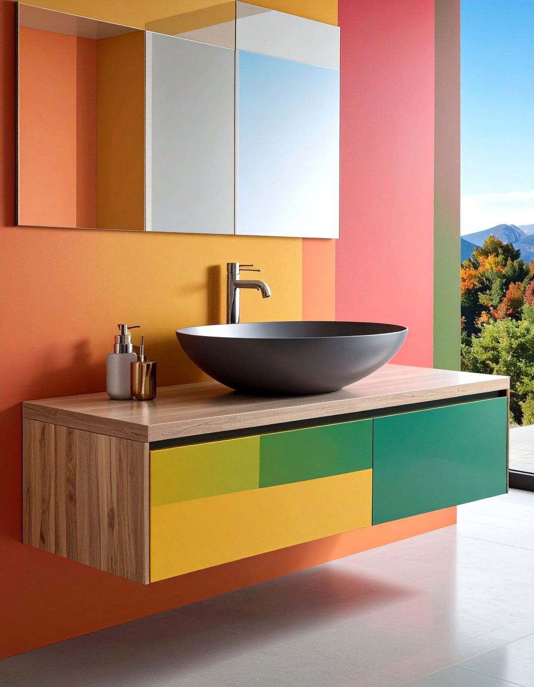 Vessel Sink Floating Vanity Becomes a Sculptural Focal Point - 20 Floating Vanity Bathroom Ideas