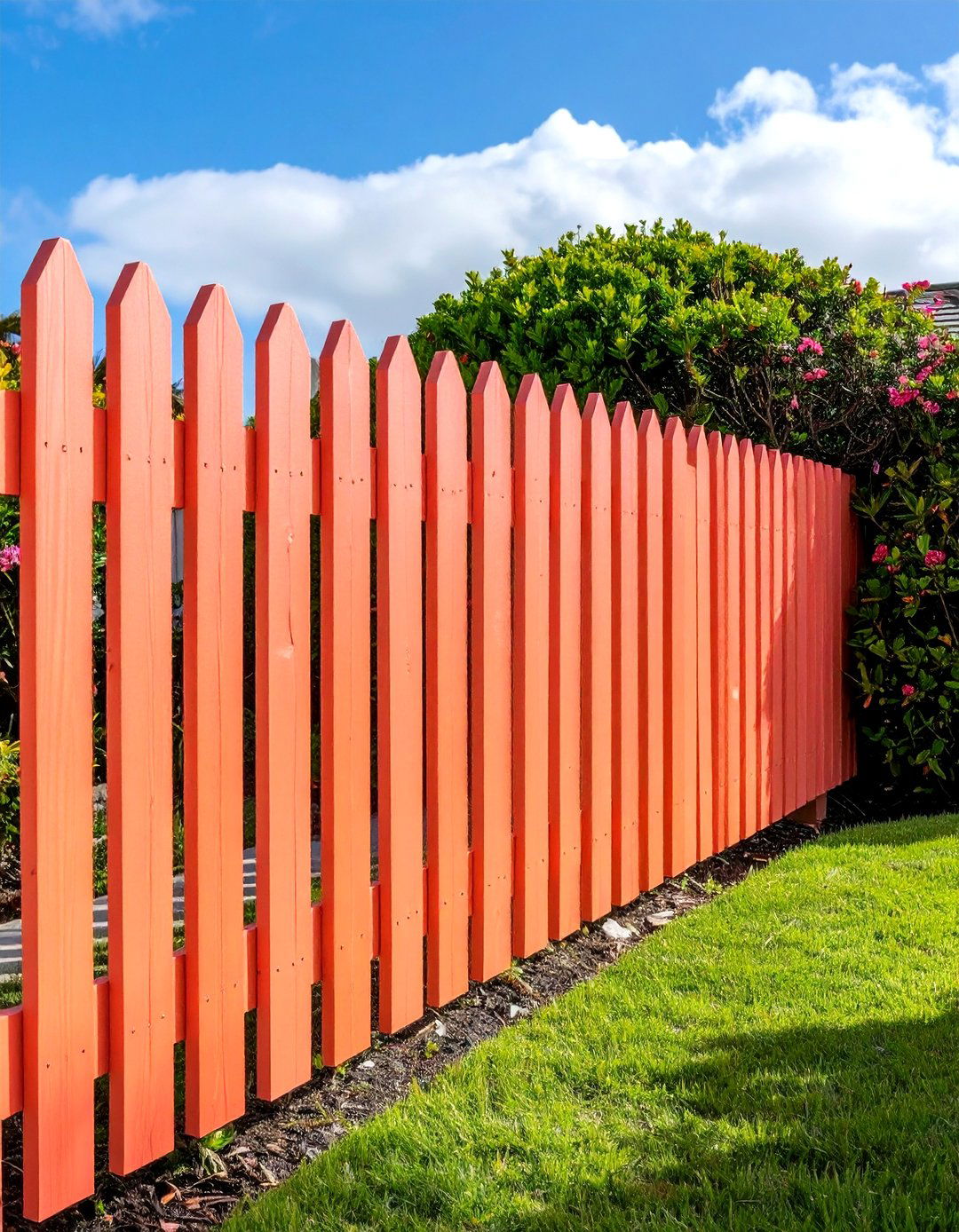 Vibrant Coral Garden Fence Colour - 20 Garden Fence Colour Ideas