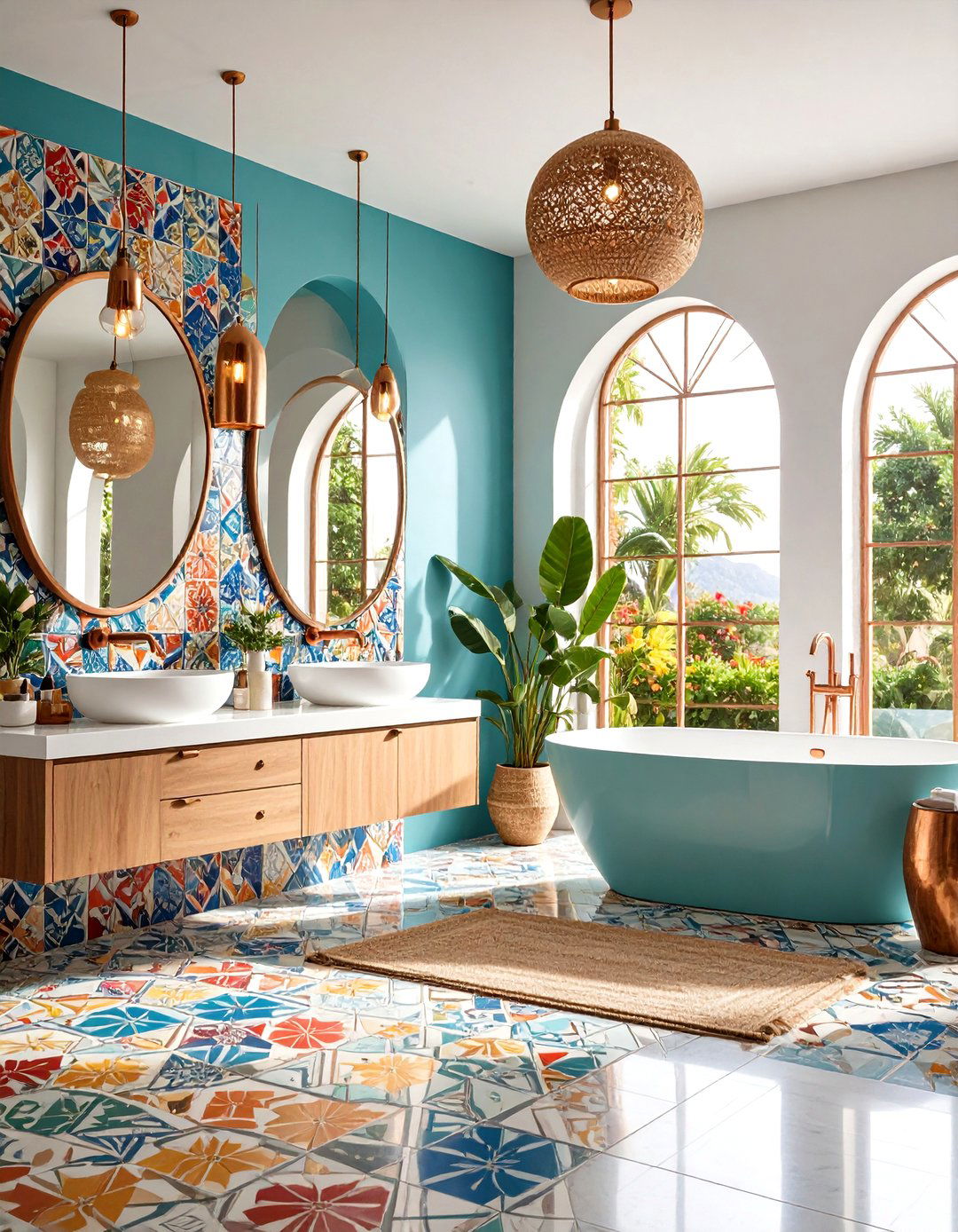 Vibrant Mosaic Mexican Bathroom Energy - 20 Mexican Bathroom Ideas