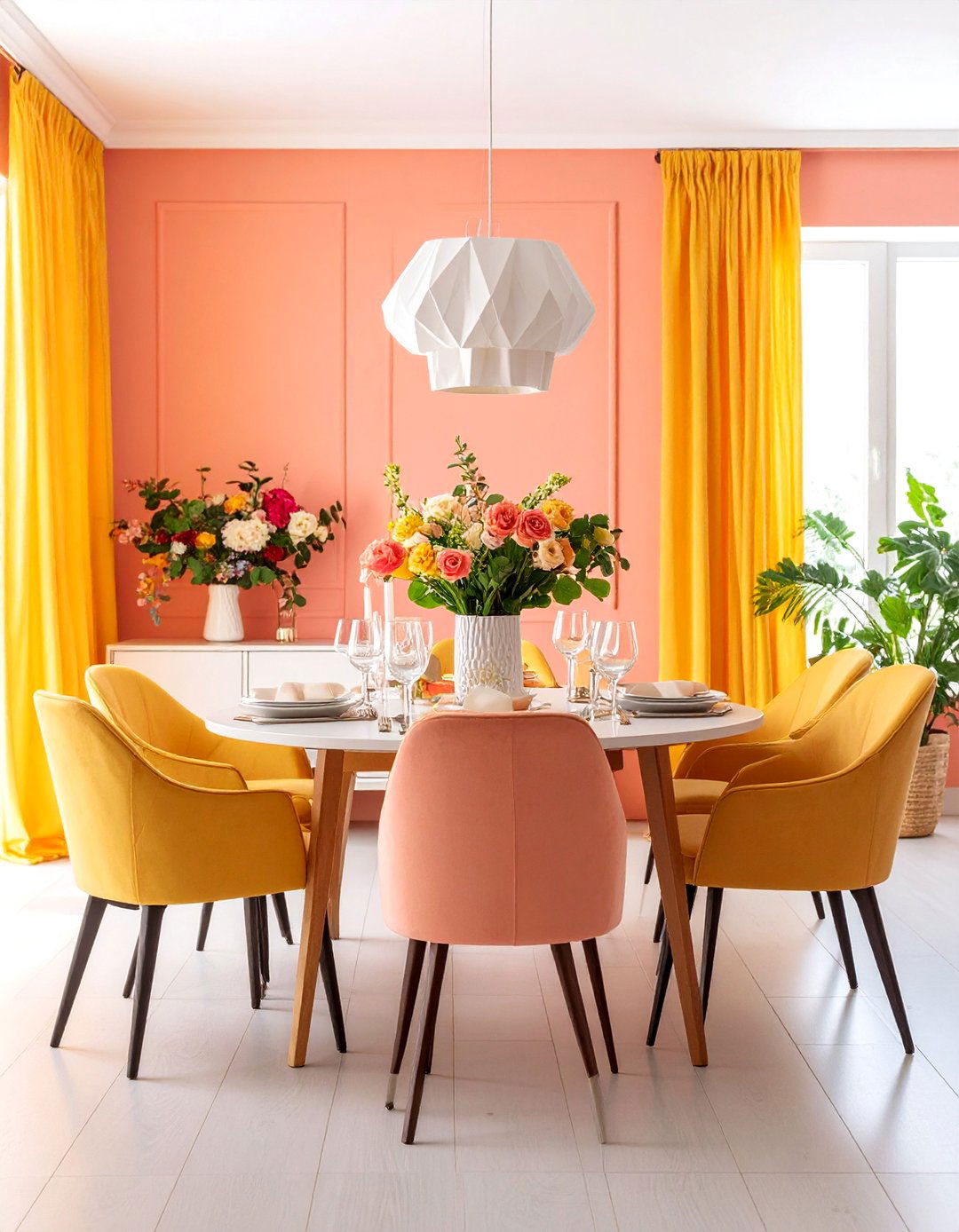 Vibrant Paint Wall Colorful Dining Room Ideas - 20 Colorful Dining Room Ideas