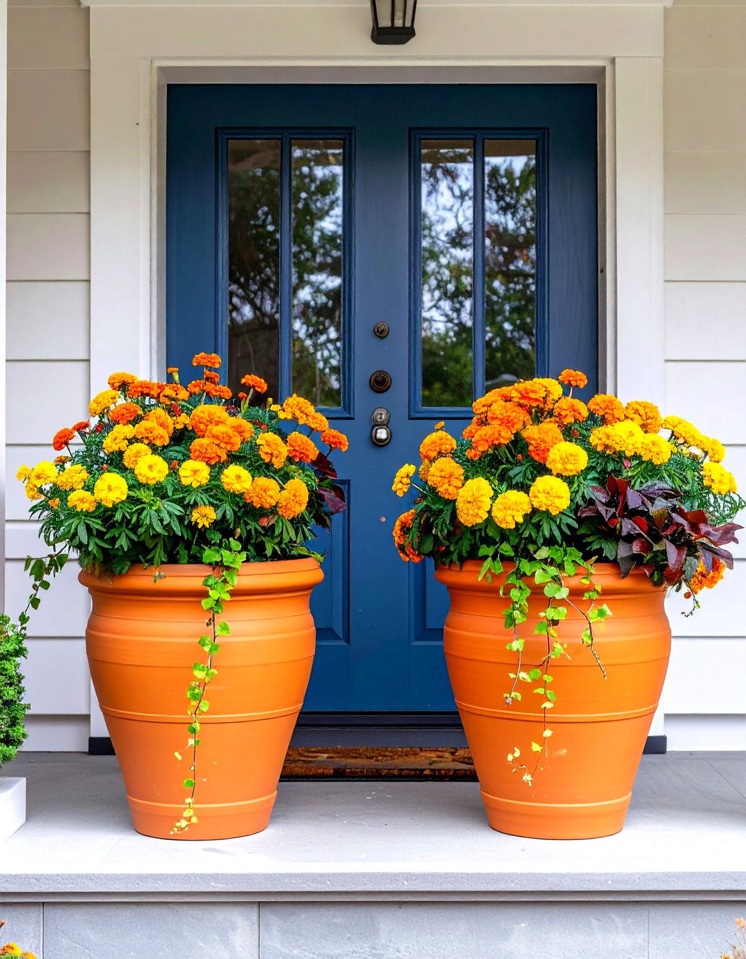 Vibrant Planter Pairings - 20 Summer Front Door Decor Ideas