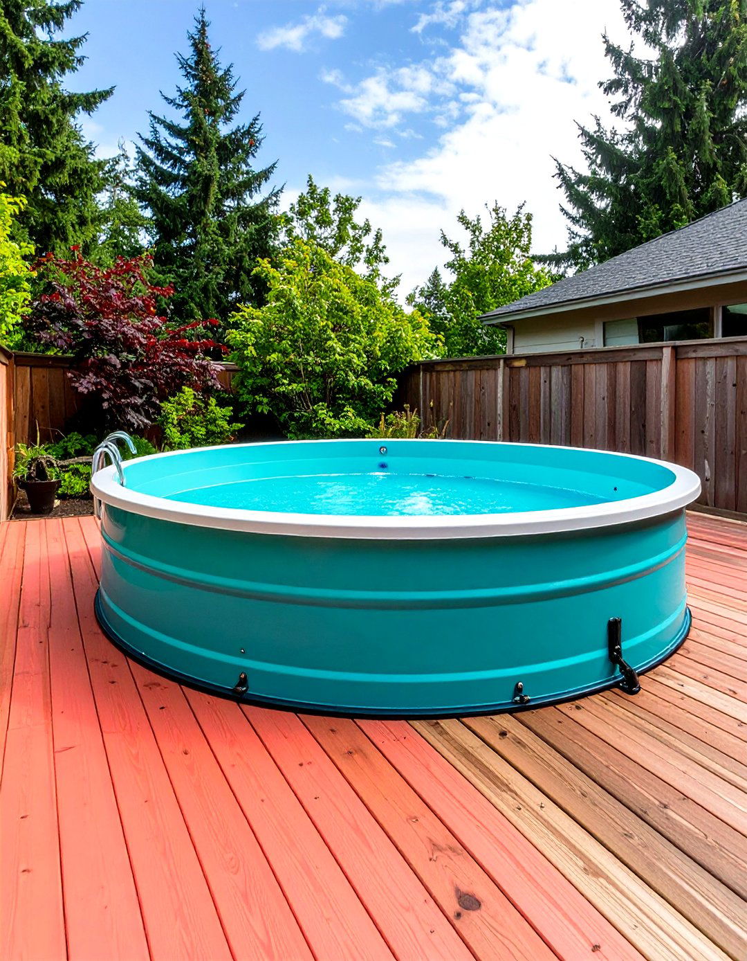 Vibrant Stock Tank Plunge Pool - 20 Plunge Pool Ideas