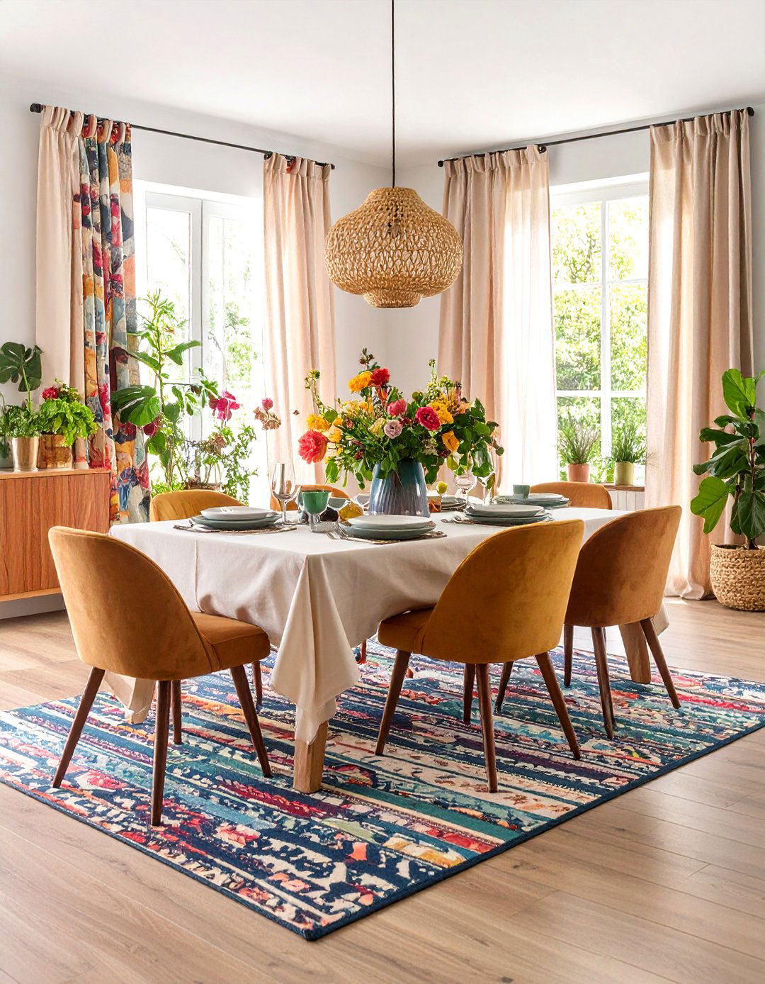 Vibrant Textile Colorful Dining Room Ideas - 20 Colorful Dining Room Ideas