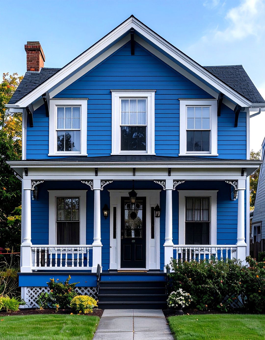 Victorian Blue House Elegance Redefined - 20 Blue House With Black Trim Ideas