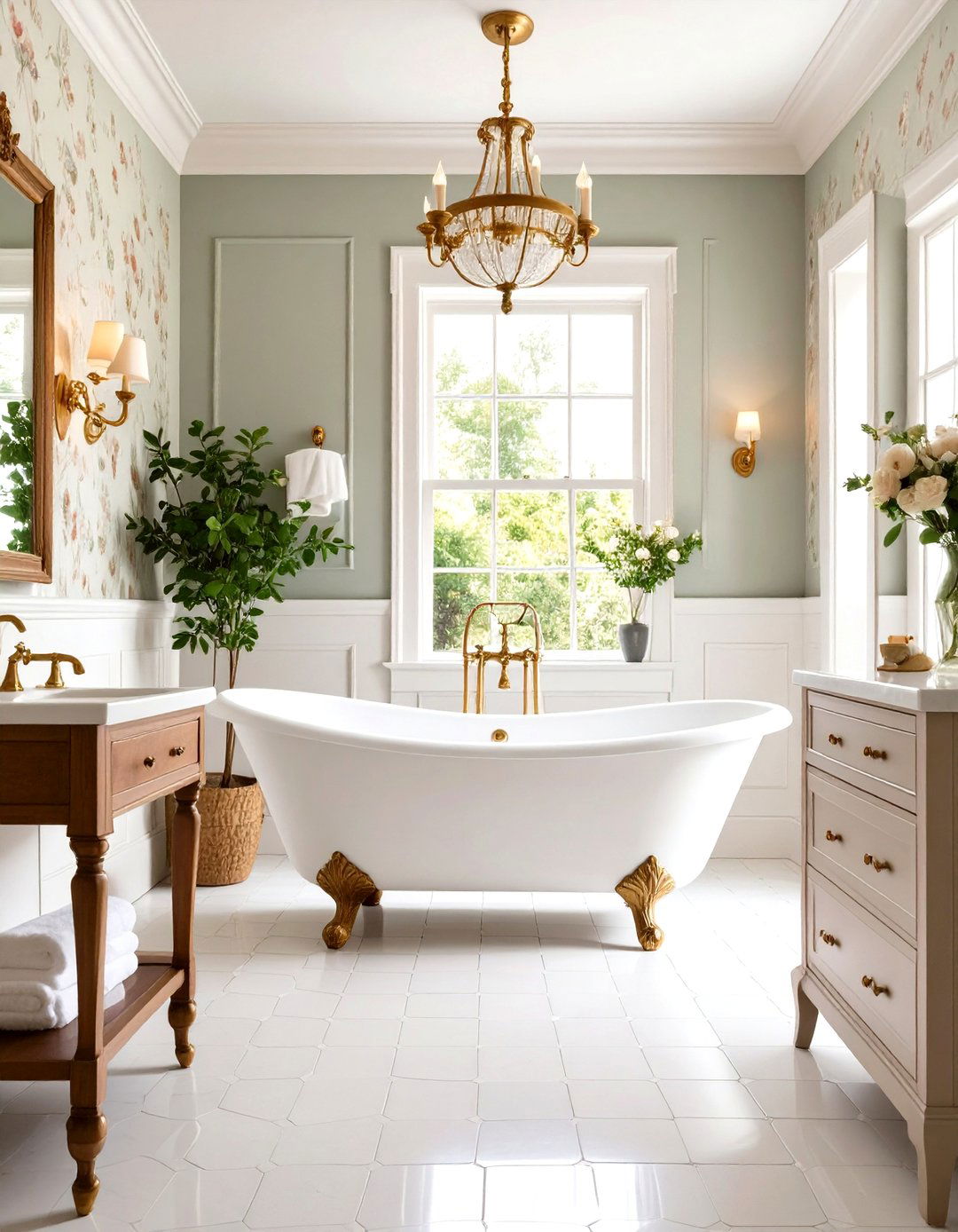 Victorian Era Vintage Bathroom with Ornate Clawfoot Centerpiece - 20 Vintage Bathroom Ideas