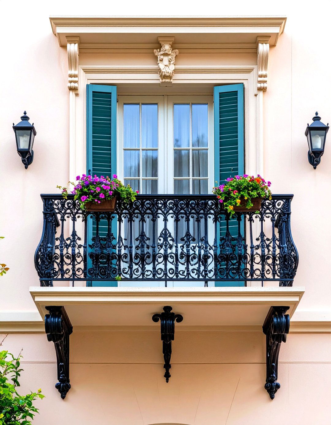 Victorian Gothic Juliet Balcony with Ornate Details - 20 Juliet Balcony Ideas