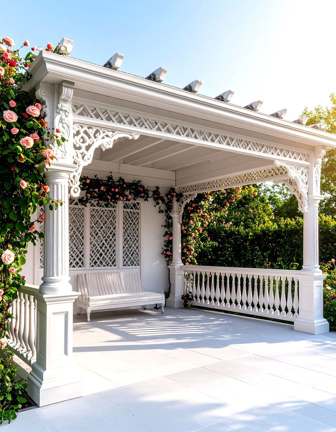 Victorian Inspired Patio Pergola with Ornate Detailing - 20 Patio Pergola Ideas
