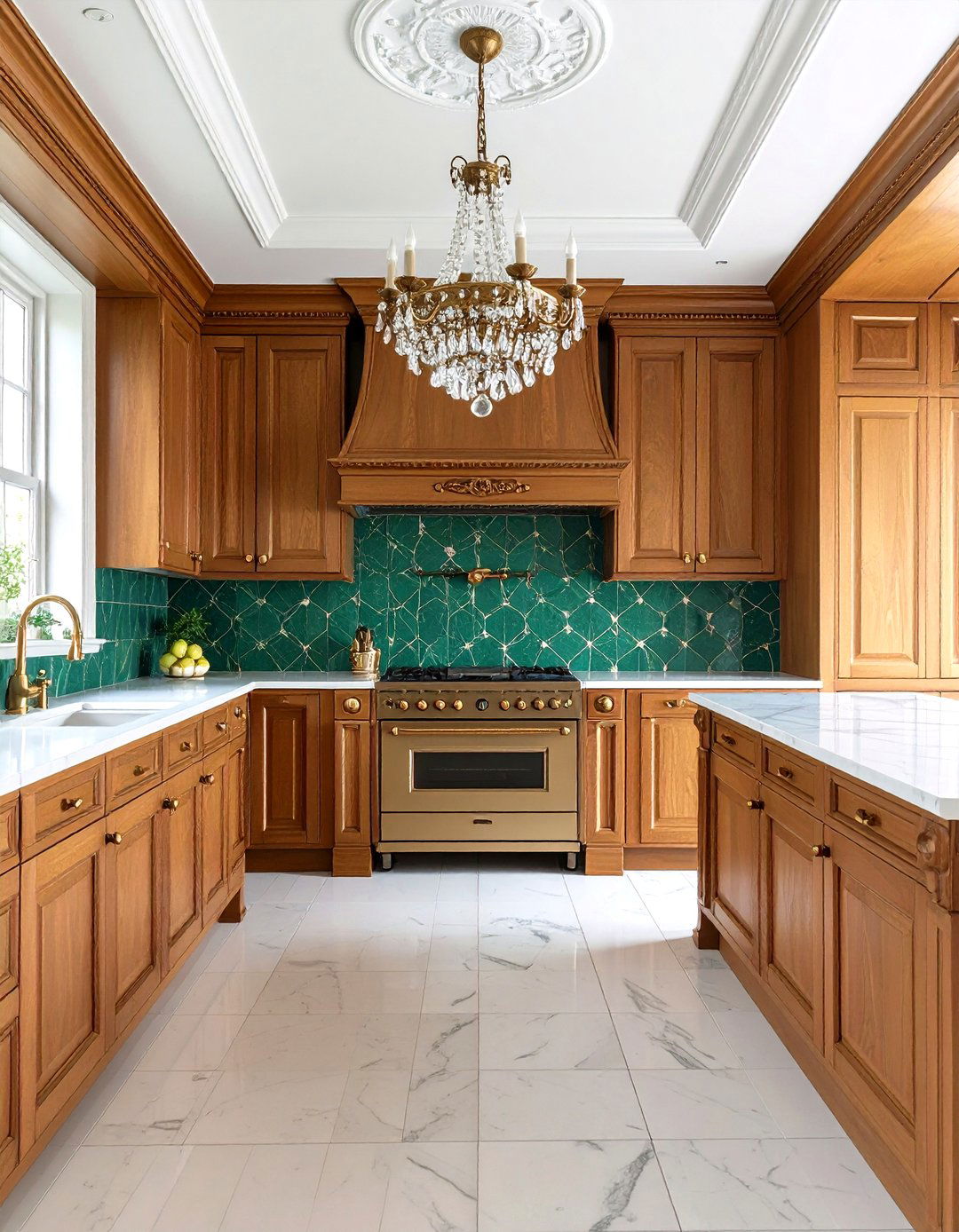 Victorian Kitchen With Green Backsplash Ornate Details - 20 Kitchen With Green Backsplash Ideas