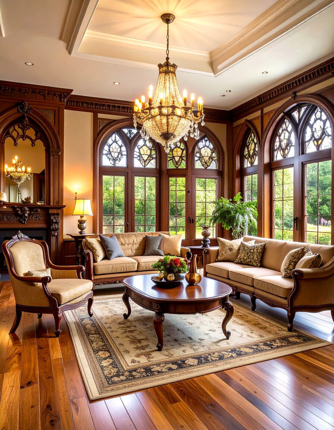 Victorian Living Room with Gothic Revival Drama - 20 Victorian Living Room Ideas