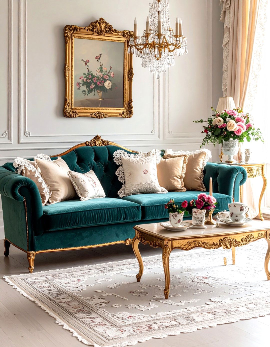 Victorian Living Room with Lace and Doily Delicacy - 20 Victorian Living Room Ideas