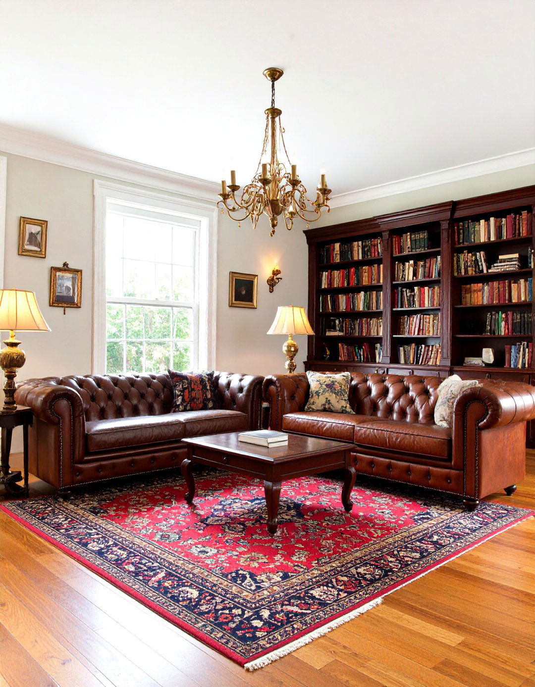 Victorian Living Room with Masculine Club Influence - 20 Victorian Living Room Ideas