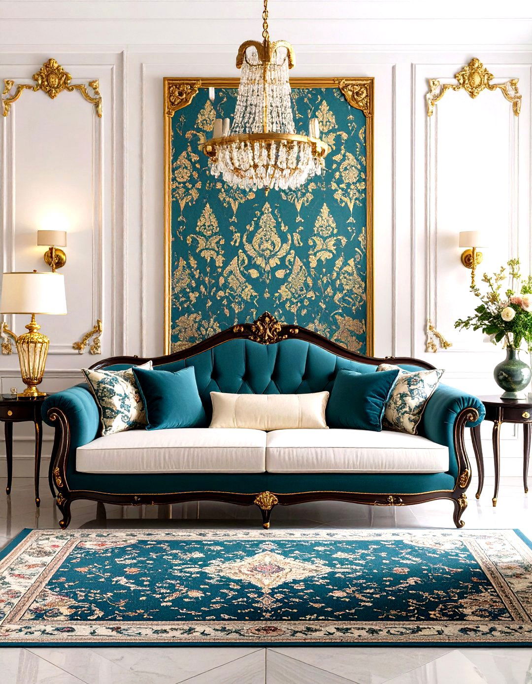 Victorian Living Room with Paisley Pattern Sophistication - 20 Victorian Living Room Ideas