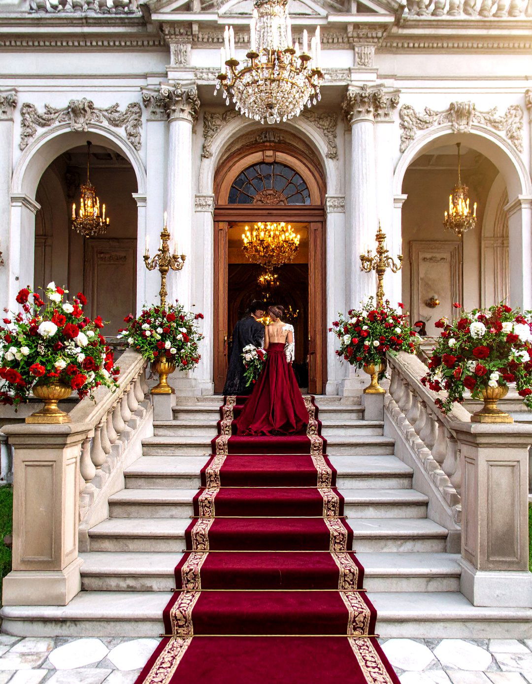 Victorian Romance Wedding Entrance with Period Costumes and Classical Music