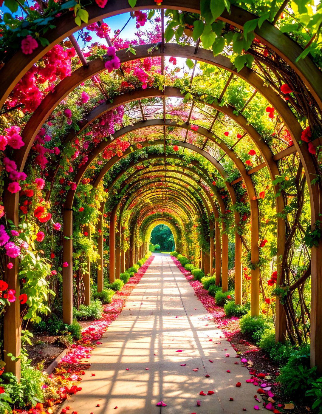 Vine Covered Arbor Tunnel Walkway - 20 Covered Walkway Ideas