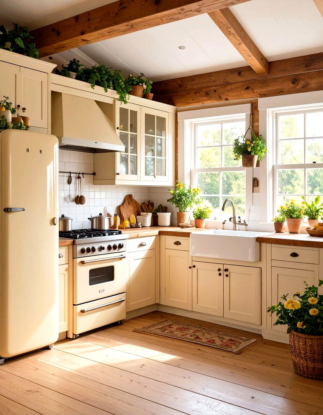 Vintage Appliance Log Cabin Kitchen - 20 Log Cabin Kitchen Design Ideas