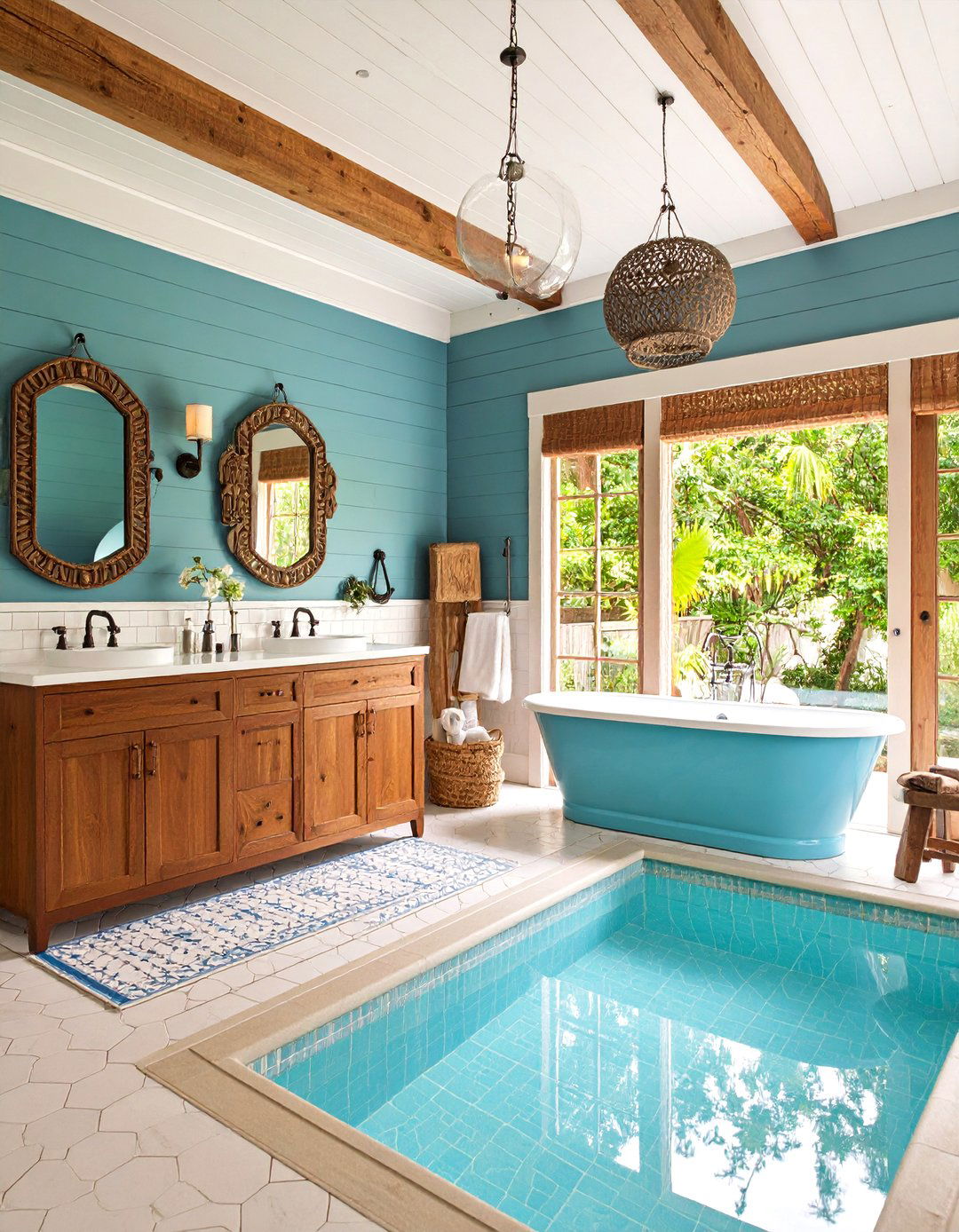 Vintage Beach House Pool Bathroom - 20 Pool Bathroom Ideas