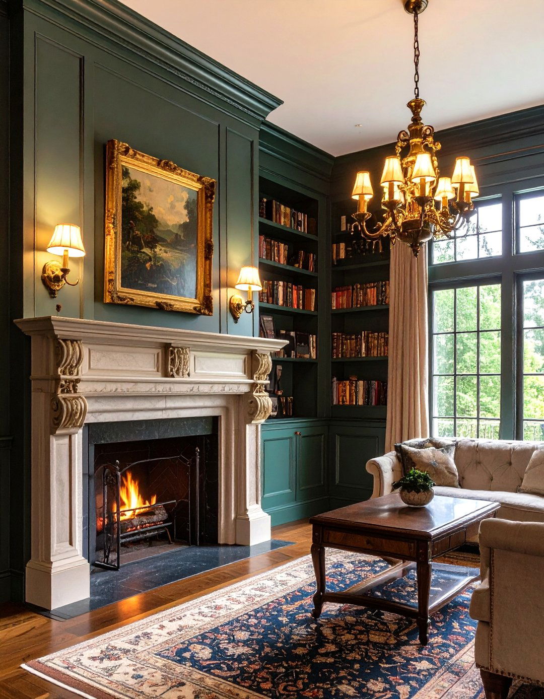 Vintage Brass Library Style Fireplace Sconces - 20 Fireplace Sconces Ideas