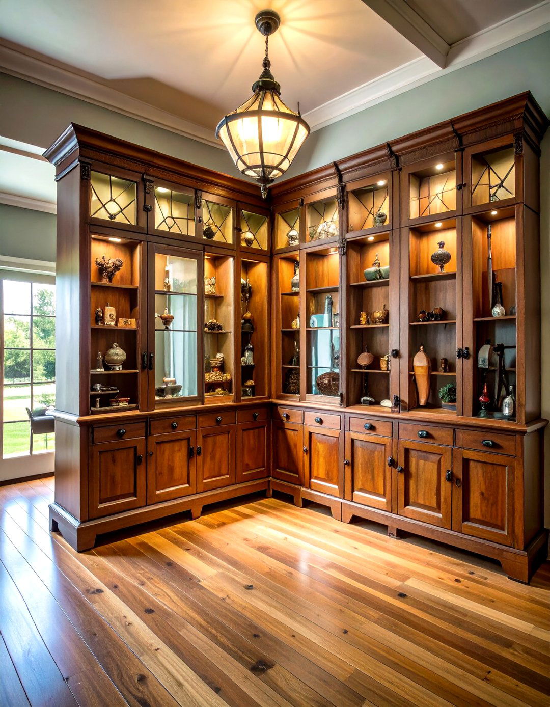 Vintage Cabinet Hunting Trophy Room Storage - 20 Hunting Trophy Room Ideas