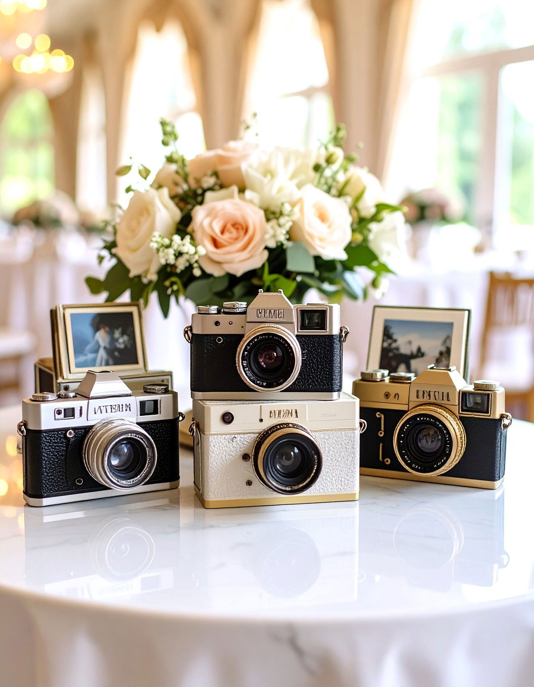 Vintage Camera Non Floral Wedding Centerpiece - 20 non-floral wedding centerpiece ideas
