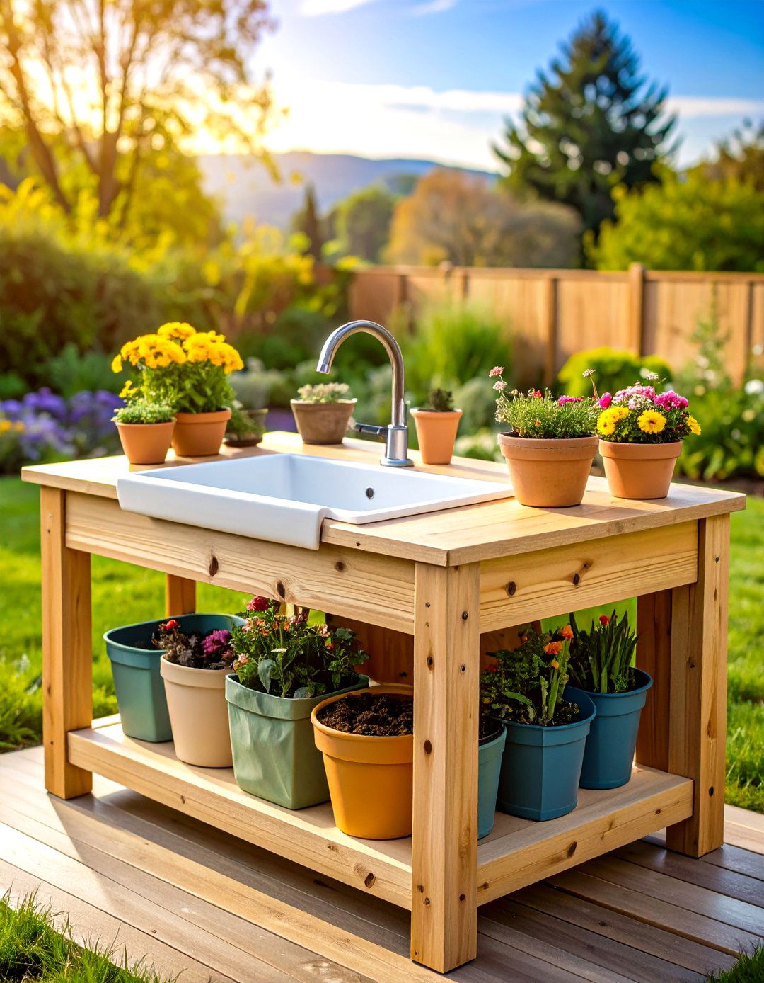 Vintage Cast Iron Outdoor Sink Feature - 20 outdoor sink ideas